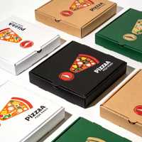 Kotak Pizza Bergelombang Khusus untuk Restoran, Kotak Kemasan Pizza 14 Inci yang Dapat Dipersonalisasi, Kotak Makanan Kertas Kraft Khusus untuk Pizza