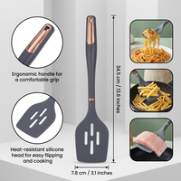Spatule à fentes en silicone sans BPA, résistante à la chaleur, pour ustensiles de cuisson antiadhésifs, spatules de cuisine robustes, OEM ODM