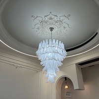 Lustre moderne en verre de Murano de luxe français, suspension fer à cheval, pour villa duplex, salon, chambre, et éclairage d'hébergement confortable