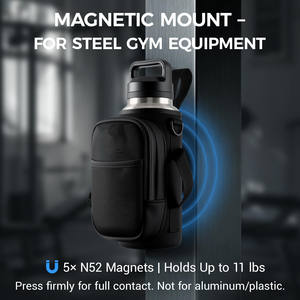 Sac de sport magnétique avec porte-bouteille, petit sac d'entraînement sportif à bandoulière avec poches pour téléphone et sangle d'épaule - Product Image 2