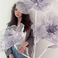 Dekorasi Panggung Pernikahan Bunga Poppy Sutra Raksasa Trendi, Properti Penunjuk Jalan, Seni Floral, Pameran, Dekorasi Jendela