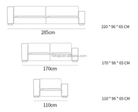 Bestseller Tofu-Block Design Sofa Luxus-Würfel Sofa mit Daunenfüllung Modernes 1-2-3-Sitzer Heim- und Büro-Sofa Leder-Couch-Set