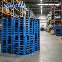 Palette en plastique antidérapante à quatre entrées, empilable, robuste, en HDPE, 1200x1000mm, pour entrepôt et stockage frigorifique