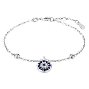 Pulsera de Plata de Ley 925 Dylam, Pulsera de Cadena con Eslabones de Ojos Azules, Joyería de Cumpleaños, Regalo Religioso para Mujeres y Niñas - Product Image 1