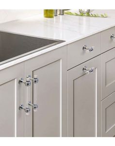 WEKIS High Quality Crystal Acrylic Modern Pull Handles and Decorative Drawer <b>Knobs</b> <b>for</b> Kitchen and <b>Dresser</b> Cabinets - Product Image 1