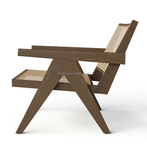 FERLY, muebles modernos para sala <span class=keywords><strong>de</strong></span> estar, sillón inclinado <span class=keywords><strong>de</strong></span> roble macizo con patas en forma <span class=keywords><strong>de</strong></span> V invertidas y respaldo <span class=keywords><strong>de</strong></span> caña - Product Image 3