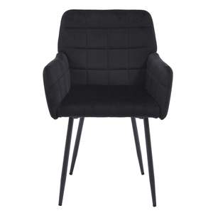 Ensemble de 2 chaises de salle à manger DB Midcentury confortables chaises de cuisine rembourrées en velours avec accoudoirs faciles - Product Image 1