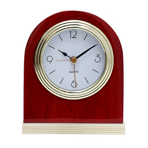 Réveil à quartz C9039 en bois massif, style Art déco, forme géométrique, avec rétroéclairage et mouvement de saut - Product Image 1