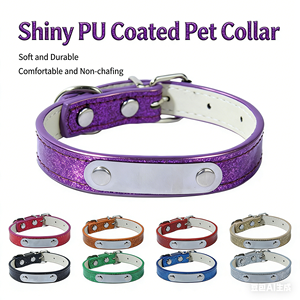 Collar para Perro de Cuero PU Brillante con Placa de Identificación Personalizable y Lazo DIY, Accesorios para Mascotas - Product Image 4