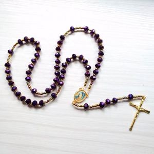 Collier de prière en perles de cristal à la mode avec croix de Jésus pour cadeau - Product Image 2