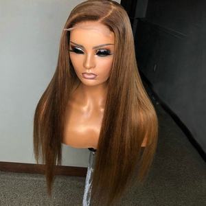 Glueless Marrone Caffè di Colore Brasiliano di 100% Dei <span class=keywords><strong>Capelli</strong></span> Umani Diritto 360 Parrucche Del Merletto Frontale - Product Image 5