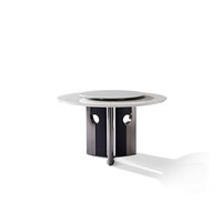 Ensemble de table à manger de luxe moderne pour hôtel, table haute en marbre blanc, table en pierre naturelle, mobilier de maison, table à manger ronde en marbre