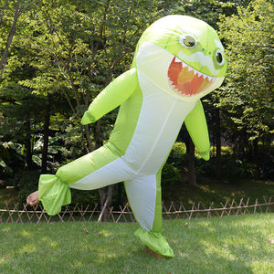 Costume gonflable de requin vert à grande bouche pour adulte, idéal pour les spectacles sur scène, déguisement amusant pour la famille, vêtements gonflables de requin - Product Image 5