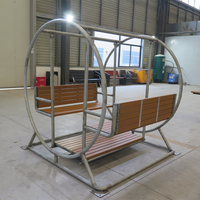 Banc de jardin extérieur, balançoire, banc de loisirs extérieur, équipement de divertissement sans alimentation, personnalisé en acier et bois, double place pour jardin