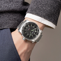 Mode de luxe 100 mètres montre de plongée hommes mouvement mécanique résistance à l'eau hommes montres de sport en acier inoxydable