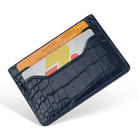 Dompet Kulit PU Motif Croco Gaya Bisnis untuk Pemegang Kartu Kredit Shangjin, Harga Grosir Pabrik, Dapat Disesuaikan, Minimalis, Tipis