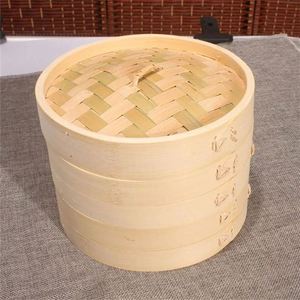 Cuiseur vapeur en bambou Happy Home, 1 ensemble de 10 pouces, en vente, <span class=keywords><strong>mini</strong></span>-réchaud durable pour dim sum, ustensile de cuisson avec support, anneaux en acier empilables à 2 niveaux - Product Image 1
