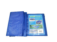 Couverture de pluie, bâche étanche en PE avec œillets en métal, couverture de transport étanche, de couleur bleu/blanc, dimension 3 M x 4M x 5M