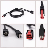 Cable USB DC de Carga Rápida con Diseño Personalizado, Alimentado por 12V/24V, USB-B Macho 2 en 1, USB y Enchufe para Terminal POS