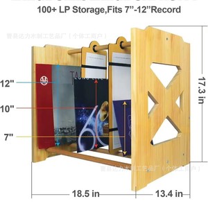 Wooden Record Rack <b>Desktop</b> Vinyl Storage Display Stand Book Magazine <b>Shelf</b> Classification Organizer Handmade Multipurpose - Product Image 4