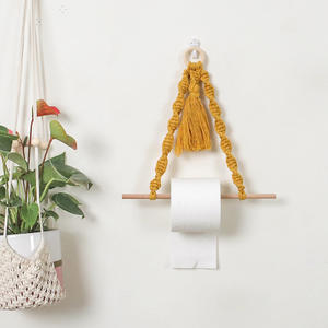 Décoration murale avec distributeur de porte-<span class=keywords><strong>papier</strong></span> <span class=keywords><strong>toilette</strong></span>, en macramé, tissé à la main, porte-serviettes de salle de bains, décoration de la maison - Product Image 4