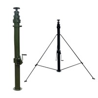 Mât télescopique à manivelle 3m-9m en alliage d'aluminium certifié CE pour antenne Yagi, charge utile 10kg-50kg, résistance au vent 25m/s