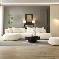 Canapé d'angle modulable de luxe en tissu pour salon, idéal pour la maison et la villa