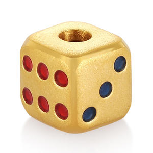 2025 émail artisanat 24k bracelet en forme de dés en or pur perlé accessoires de bijoux de luxe - Product Image 1