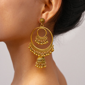 Rich Family Daughters einzigartige übertriebene Atmosphäre Gold lange Quaste Weizen Ohrringe Frauen leichte Luxus High-End-Legierung Gif - Product Image 4