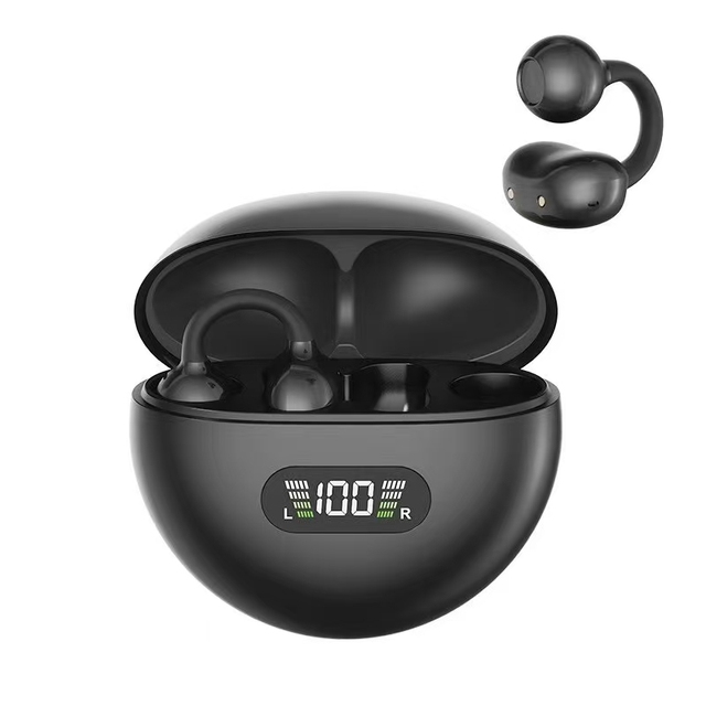 Q71 Clip-On Sports Wireless Earphones Stylish Earrings LED Digital Display Headphones With Noise Reduction and HD Sound Quality