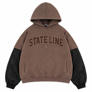 Sudadera con Capucha Personalizada, 450 GSM, Algodón, Estilo Holgado, Estampado Gráfico, Manga en Capas, Ropa Urbana, Estilo Callejero, Sudadera de Calidad para Hombre - Product Image 1