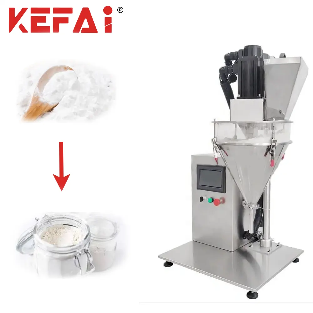 KEFAI New Product Semi-automatic Economical Auger Filling Machine Make up Face Powder Tabletop Screw Filler