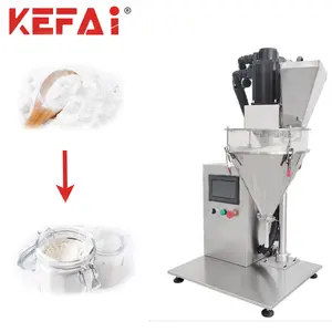 Nuevo producto KEFAI, máquina de llenado de barrena económica semiautomática, relleno de tornillo de mesa para polvo facial