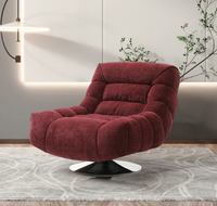 Fauteuil pivotant individuel en chenille italienne, chaise d'appoint moderne pour salon et bureau à domicile, nouveauté 2025