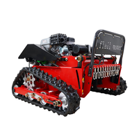 Tondeuse autoportée industrielle diesel 4 temps 196cc, télécommandée, alimentée par batterie 48V, 500W haute puissance, avec fonction de broyage et de déchiquetage