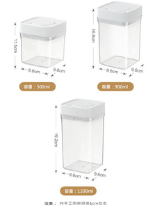 Contenedor Redondo Hermético de Plástico para Almacenamiento de Alimentos, Portátil, Libre de BPA, Sellado al Vacío, Apertura con un Botón, para Uso en la Cocina - Product Image 2