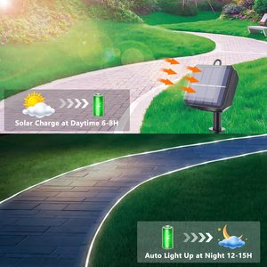 Guirlandes solaires Neonawall, lot de 2, 132 pieds, 8 modes, guirlandes solaires blanches pour jardin, patio, cour, chemin, mariage, fête, décoration - Product Image 6