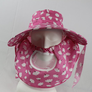 Sombrero de ala ancha rosa con protector de cuello, protección solar transpirable para mujer, uso en exteriores en primavera y verano - Product Image 2