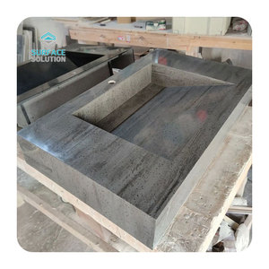 Chậu rửa mặt bằng đá nhân tạo có kích thước tùy chỉnh, chất liệu acrylic bề mặt rắn, kiểu đá cẩm thạch, kèm chậu rửa <span class=keywords><strong>Corian</strong></span> - Product Image 3