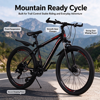 Sepeda Gunung Full Suspension Hitam Rangka Serat Karbon Rem Cakram 26 27.5 29 Inch MTB untuk Semua Medan Bersepeda
