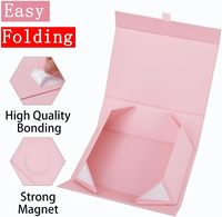 Boîte magnétique rigide pliable rose personnalisée avec languette à ruban pour l'emballage de parfums/vêtements/cadeaux/produits de beauté par Shenzhen HTD Packaging