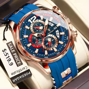 Reloj POEDAGAR 898 para hombre con fecha, cronógrafo, luminoso, resistente al agua, de silicona, clásico, de cuarzo, original. - Product Image 5
