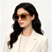 Lunettes de soleil carrées épaisses à monture plate en acétate avec une seule patte en forme de flèche argentée, protection UV400, unisexe