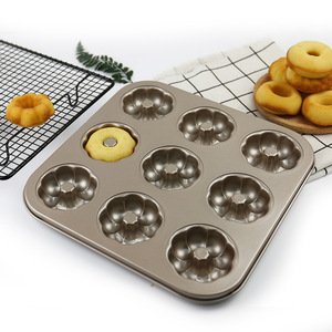 9-Cavity Flower-Shaped Donut Mold Non-Stick Baking Pan For Cake And Small Bread Home Use - Product Image 1
