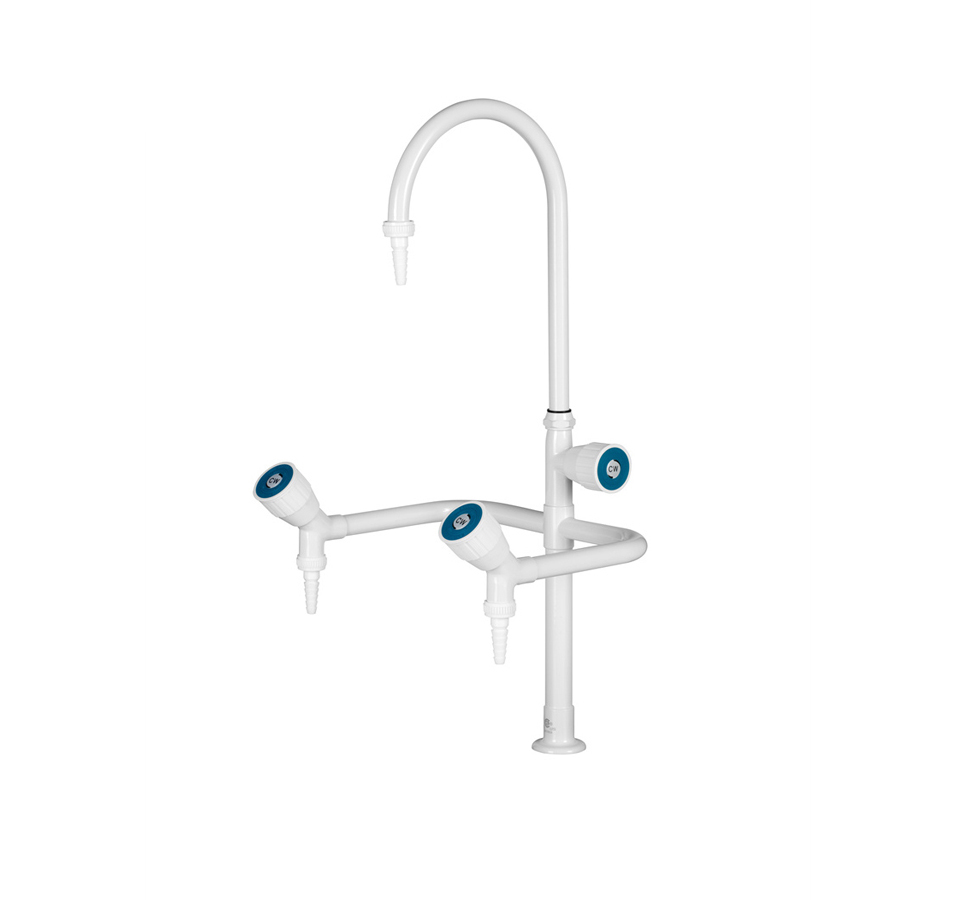 Gooseneck Lab Fittings Three Way Automatic Laboratory Water Faucet Sink Assay