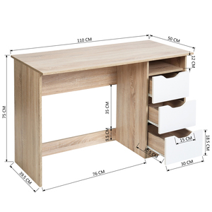 Nhà Trắng văn phòng máy tính bàn viết bàn với ngăn kéo bàn học cho sinh viên - Product Image 6
