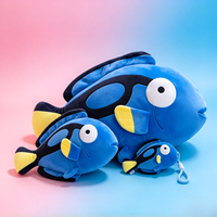 Peluche personnalisée de poisson-tang bleu, jouet en peluche amusant et mignon d'animal marin, pendentif porte-clés pour les passionnés de pêche