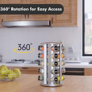 Multifunctional Stainless Steel Kitchen Storage <b>Rack</b> Modern New <b>Rotating</b> Seasoning Bottle <b>Rack</b> Seasoning Organizer - Product Image 2