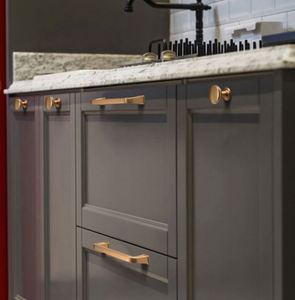 WEKIS Zinc <b>Gold</b> Modern Bedroom Kitchen <b>Cabinet</b> Handles & Dresser <b>Knobs</b> T-Bar Pulls for Wardrobe and Drawers - Product Image 1