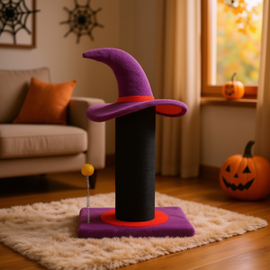 Griffoir pour chat d'Halloween 60 cm en corde de sisal, design chapeau de sorcier, base robuste, jouet d'intérieur pour chat - Product Image 2
